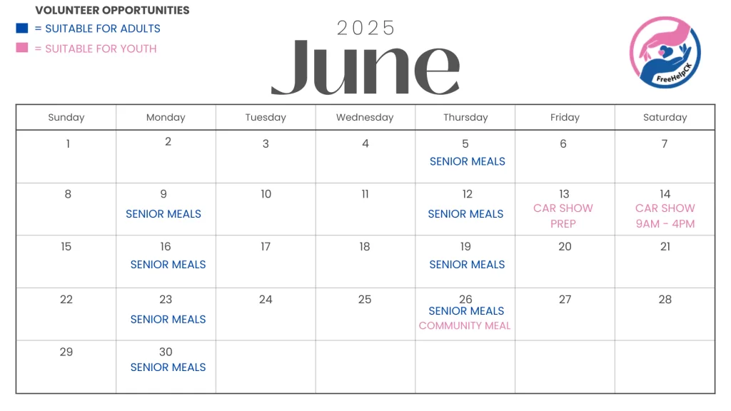 volunteer calendar june