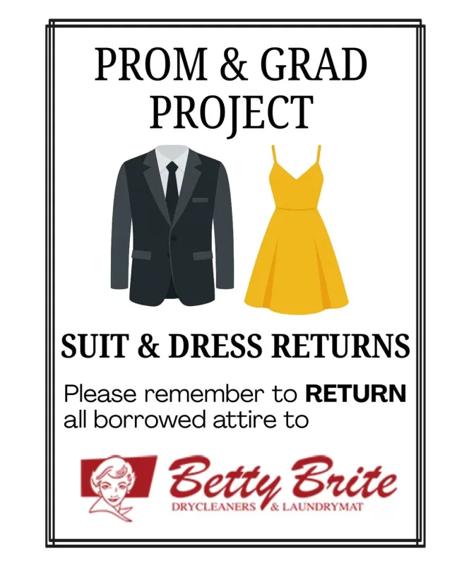 Prom & Grad Season is Wrapping Up!
We’re incredibly grateful to have helped so many students find formalwear for their special day this year. As the season comes to a close, we’d like to kindly reminding everyone who borrowed attire to please return it, so we can continue supporting future grads 🎓
📧 Return instructions were emailed— be sure to check your spam or junk folder if you haven’t seen them, or read below for full details:
📍Return Location:
Betty Brite Dry Cleaners & Coin Laundry
108 Keil Dr., Chatham
Open daily from 9AM to 5PM
**Please place your borrowed items in the original bag and include a note inside that says FreeHelpCK / your name. This helps both our team and the staff at Betty Brite stay organized and properly track all returns.
We also want to extend our heartfelt thanks 🙏🏻 to the entire team at Betty Brite. Every year and with every program they’ve gone above and beyond✨ All year they’ve generously severed as our central drop-off location for prom and grad donations. From carefully handling incoming outfits to ensuring returns are properly processed, their support has been vital to the success of this program👗. It’s the dedication of community-minded businesses like Betty Brite that truly helps programs like ours thrive. We’re proud to partner with them and deeply appreciate everything they do 🥰🙏🏻
