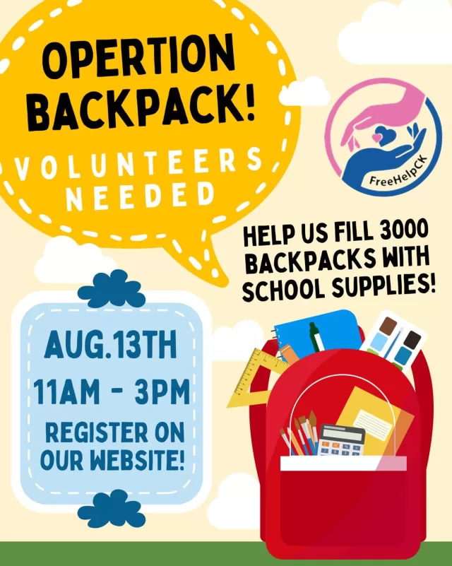 📣 VOLUNTEER OPPORTUNITY! 🎒✏️
We’re looking for helping hands to fill a total of 3000 BACKPACKS with school supplies for our Operation Backpack Program!
🗓 When: Wednesday, August 13th
⏰ Time: 11AM to 3PM
📍 Where: FreeHelpCK Store – inside the Downtown Chatham Mall
Whether you can stay for just a few hours or the entire day, we’d be thrilled to have you! If you’re looking to fulfilling volunteer hours or simply want to lend a hand, your support means the world to our team💛
🌐 Sign up on our website and join in for a day of FreeHelpCK fun: https://freehelpck.ca/volunteer/