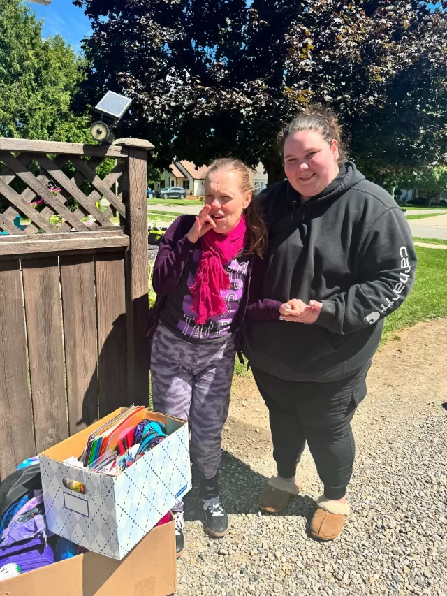 Thank you so much Christa Reilly 
Aislynn Grocott for the amazing donation to our backpack program 
Many youth in our community are going to do happy on first day of school