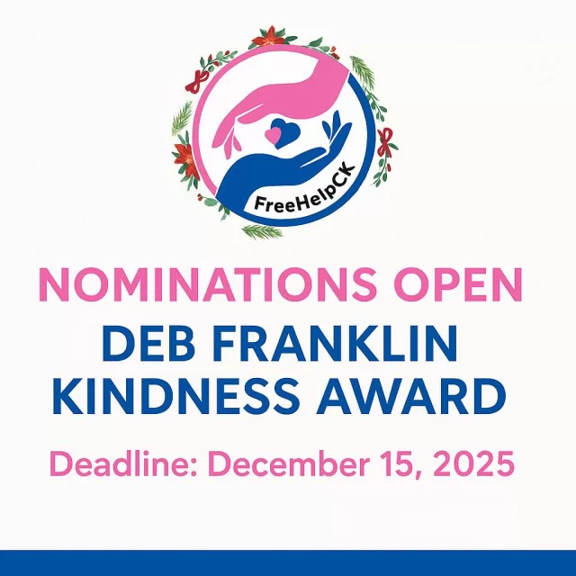 🕊️ Deb Franklin Kindness Award — Nominations Now Open

FreeHelpCK invites the community to submit nominations for the Deb Franklin Kindness Award, created in loving memory of volunteer Deb Franklin, whose compassion and selflessness continue to inspire us all.

This annual award honours someone in Chatham-Kent who demonstrates exceptional kindness, generosity, and community spirit through quiet acts of service from the heart.

Nominees should show consistent compassion, humility, and dedication to helping others — whether supporting seniors, youth, families, or animals — and inspire kindness in their everyday life.

📅 Deadline: December 15, 2025
📧 Submit nominations to info@freehelpck.ca or visit FreeHelpCK.ca

Let’s celebrate those who make our community brighter — one act of kindness at a time.
#kindness 
 #kindnessmatters
#freehelpck 
#communitylove 
#community 
#chathamkent