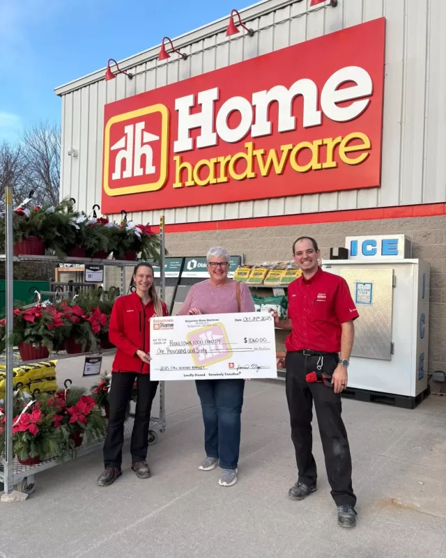 A huge thank you to Home Hardware in Ridgetown for their generous donation! 🧡

About a month ago, they hosted their annual Night Market, and thanks to the kindness and support of everyone who contributed, this incredible donation was made possible.

We are so grateful for community partners like you who continue to make a difference! 🙏