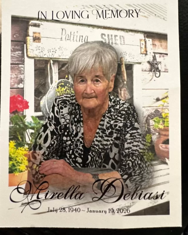 We would like to extend our sincerest thanks for the generous donation made in loving memory of Mirella Debiasi 🕊️ 

Your thoughtfulness helps us continue supporting our community in such a  meaningful way. We also send our heartfelt condolences to her family and friends.

A special thank you to McKinlay Funeral Homes Ltd. for their support in facilitating this meaningful tribute🤍