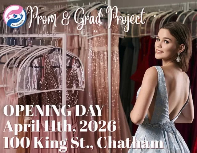 ✨🎓 PROM & GRAD SEASON IS COMING, CHATHAM! 🎓✨

We know times are tough right now — and at FreeHelpCK, we believe every student deserves to feel confident and celebrated on their special night 💙

Join us April 11th at 100 King Street, Chatham for our
🎉 7th Annual FREE Prom & Grad Event! 🎉

We have:
👗 Stylish dresses
🤵 Sharp suits
👠 Shoes
💎 NEW this year — a full jewelry section!

Whether your vibe is classic, modern, or bold — we’ve got the perfect look to help you shine ✨

♻️ Dresses and suits are returned after the event to help future grads,
🎁 but all accessories — including that brand-new jewelry — are yours to keep!

Let’s make prom and grad more affordable for families and unforgettable for students 💫

📍 100 King Street, Chatham
📅 Opening Day: April 11th

Tag a student who needs to see this 👇
#FreeHelpCK #Prom2026 #Grad2026 #ChathamKent #communitysupport