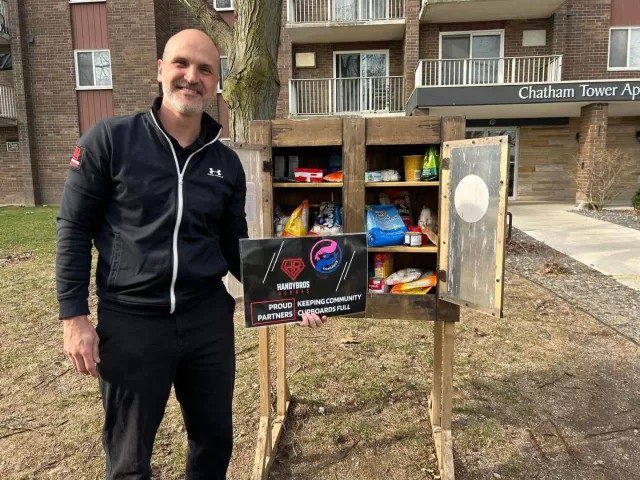 Handy Bros. Home Comfort made the most of the beautiful sunshine this morning☀️💛, helping stock our FreeHelpCK Free Food Pantries and ensuring our community has access to essential food items

We are so grateful for their generosity and commitment to helping others in our community. Because of their continued support, these locations were filled today👇

📍15 Orchard Heights
📍Teppermans
📍BME Freedom Park
📍805 Grand Ave W
📍Habitat for Humanity