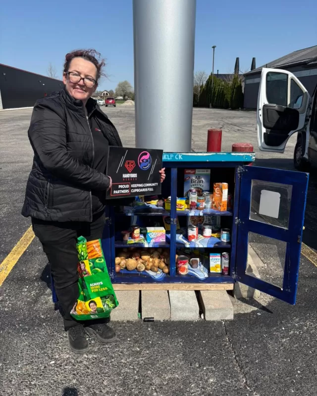 Today our FreeHelpCK Free Food Pantries were filled with food supplied by FreeHelpCK, however, truly made possible with the help of our amazing friends at Handy Bros❤️🥫

We also want to extend a very special thank you to the anonymous community member who took the time to give our BME Freedom Park pantry area some much-needed TLC. By filling in the dirt and adding the patio stone. You’ve not only made it more accessible for our team when filling the pantry, but also for individuals visiting, ensuring they can access items without having to step through any mud.

What may seem to be a simple gesture here, has made a bigger impact than you know🥰✨

#FreeHelpCK #CommunitySupport #KindnessInAction #FillTheGap #ChathamKent