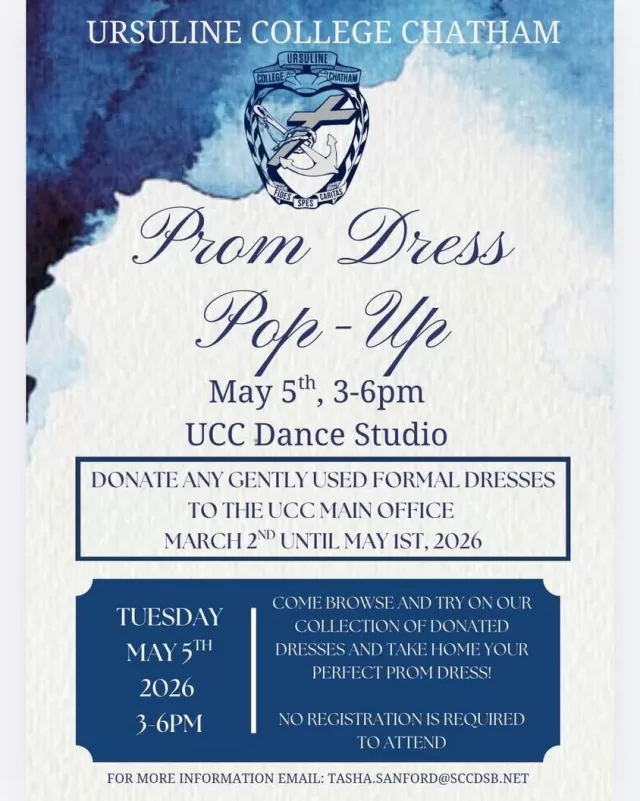 Our Prom & Grad Project opening days have officially wrapped up💃🏼

We’ve received a few messages from those still in need of a gown, and we’re so grateful to be able to share another amazing local resource.

UCC’s Prom Dress Pop Up is happening:
📅 Tuesday, May 5th
⏰ 3:00 PM – 6:00 PM

If you’re still searching for a beautiful dress for prom or graduation, we encourage you to stop in and check out their selection✨