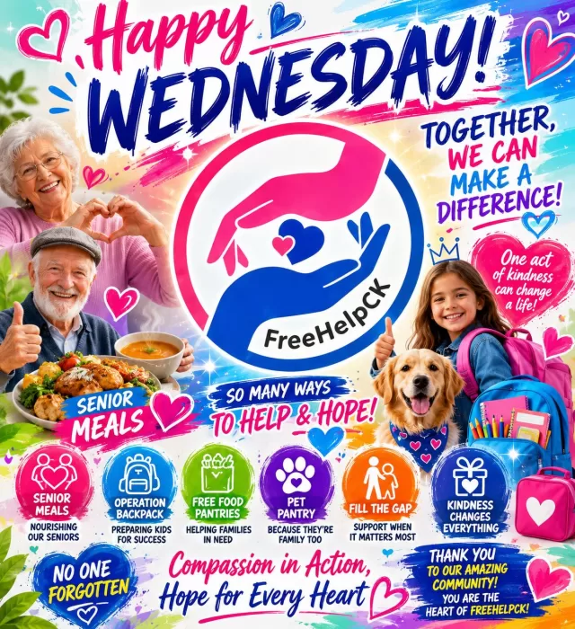 🌞 HAPPY WEDNESDAY, CHATHAM-KENT! 🌞

Before you keep scrolling, can we try something?

❤️ If you believe no child should go to school without supplies…
👍 If you believe no senior should go hungry…
🐾 If you believe pets are family too…
🙏 If you believe kindness still matters…

Drop a ❤️ in the comments.

At FreeHelpCK, we see the struggles many families face every day. We meet seniors choosing between food and medication, parents worried about school supplies, and families doing everything they can just to make it through the week.

But we also see something incredible…

We see a community that shows up.

Every backpack donated.
Every meal delivered.
Every pantry item shared.
Every post liked, commented on, and shared.

Together, those small acts create BIG change.

Today, let’s fill this post with kindness.

💬 Comment one word that describes what our community needs more of.

We’ll start: HOPE ❤️

📢 Share this post and invite your friends to join the conversation. Let’s show that Chatham-Kent is a community where no one is forgotten.

“Let us not become weary in doing good, for at the proper time we will reap a harvest if we do not give up.” — Galatians 6:9

#FreeHelpCK #NoOneForgotten #CompassionInAction #HopeForEveryHeart #ChathamKent #CommunityStrong #KindnessMatters #OperationBackpack #SeniorHopeMeals #PetPantry #TogetherWeCan #ShareHope #WednesdayWisdom #CommunityLove #SupportLocalFamilies ❤️