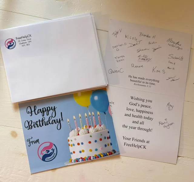 Around here, birthdays are a pretty big deal! 🎉

Sure, we deliver Senior Hope Meals twice a week, but we also deliver smiles, conversations, and a reminder that someone is thinking of them. Our volunteers love taking a few extra moments to check in, share a laugh, and brighten someone’s day.

And when it’s a senior’s birthday? We make it extra special! 🥳 Every birthday senior receives a card filled with kind wishes and signatures from our volunteers and board members. It’s a small surprise, but one that brings plenty of smiles and reminds them just how loved and celebrated they are.

Because everyone deserves to feel special on their birthday🎂