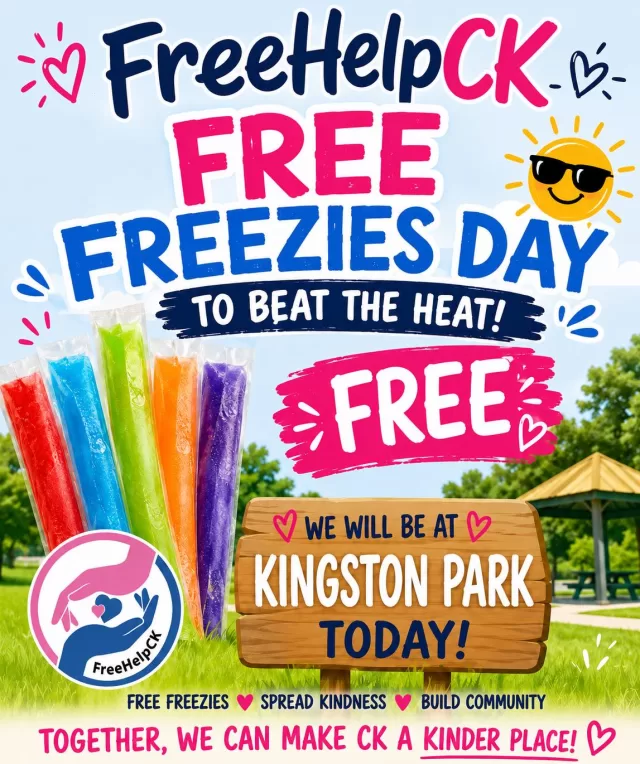 The heat didn’t stop us from spreading a little kindness today! ☀️❤️

FreeHelpCK was out sharing free freezies at Kingston Park, the wish.centre, the valet car wash, and Apple Self Storage to help people cool off and brighten their day.

Sometimes the smallest gestures can make the biggest difference. Thank you to everyone who stopped by for a smile, a chat, and a freezie. We’re grateful to be part of such a caring community🫶

#FreeHelpCK #KindnessDay #SpreadKindness #CommunityHelpingCommunity #ChathamKent #KindnessMatters #Freezies #MakingADifference