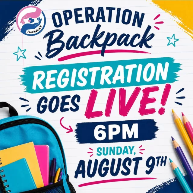 📚 The countdown is on!

Operation Backpack registration goes LIVE at 6:00 PM on Sunday, August 9th! A link will be posted at that time to register🎒

If you’re planning to register, be sure to watch our social media over the next few weeks! We’ll be sharing important updates, including backpack pick-up dates and times.

Pick-Up Locations:
📍 Chatham: 100 King Street (inside Downtown Chatham Centre)
📍 Tilbury: CSN Tilbury – 151 Queen St. S.
📍 Wallaceburg: CSN Holmes – 720 Gillard St.
📍 Ridgetown: Location to be announced

Please Note:
• A valid health card is required at pick-up.
• Applications must be completed in full. Incomplete applications will not be accepted. 

We’re looking forward to helping local students start the school year feeling prepared, confident, and ready to learn🚌

#OperationBackpack #FreeHelpCK #BackToSchool #ChathamKent
