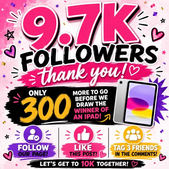 9.7K FOLLOWERS!! 🎉

We are SO close to 10,000 followers — just 300 more to go! ❤️

We truly can’t thank our incredible community enough for continuing to follow along, support our programs and help us spread kindness throughout Chatham-Kent.

And of course… once we hit 10K, we’re drawing the winner of an iPad! 📱🎉

Want to help us reach 10K?
➕ Follow our page
❤️ Like this post
👯 Tag 3 friends in the comments!

Every follow gets us one step closer! Let’s see how quickly we can get to 10K! 🙌❤️

#FreeHelpCK #10KFollowers
