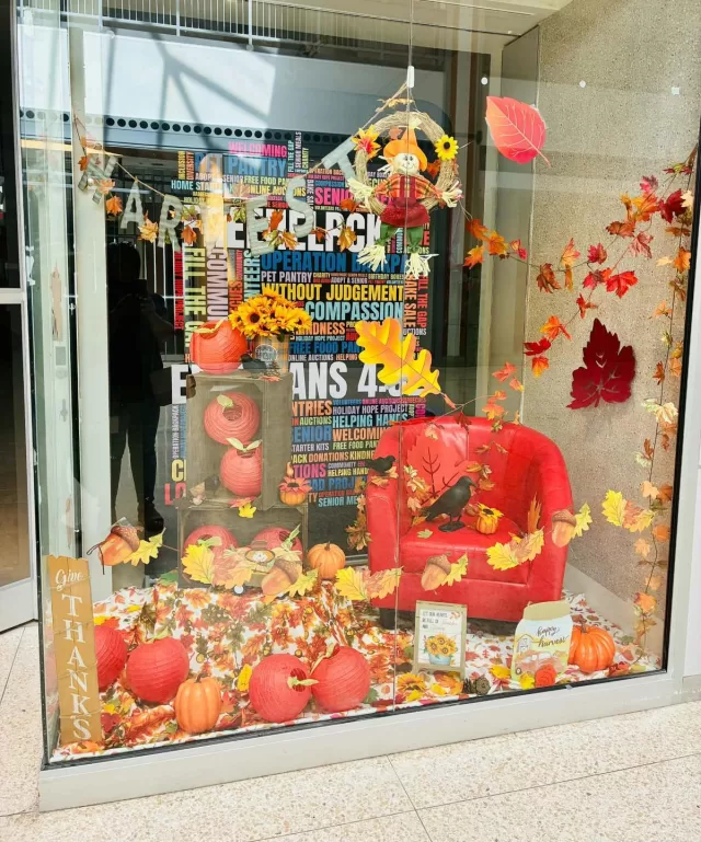 🍂 Fall is here at FreeHelpCK thanks to Shelley! 🍁🧡

If you stop by our FreeHelpCK Store located at 100 King St., Chatham, you may notice our windows are looking a little more colourful and festive! That’s all thanks to our wonderful volunteer, Shelley Franklin-Bechard, who has once again shared her creativity and worked her magic to decorate them for the fall season🍂

Shelley has such a special way of taking our windows and turning them into something fun, welcoming and full of seasonal cheer. She always does such a phenomenal job, but what we appreciate even more is the time, thought and heart she puts into doing it🧡

It’s volunteers like Shelley who make FreeHelpCK what it is.✨ So many of the little things that make our space feel warm and welcoming happen because someone chooses to give their time and use their talents simply because they care.

Shelley, thank you for continuing to share your creativity with us, for always going the extra mile and for helping make FreeHelpCK a place that feels a little more special with every season. We hope you know how much we appreciate not only what you do, but you🥰

“God is not unjust; he will not forget your work and the love you have shown him as you have helped his people.” — Hebrews 6:10 🙏

We are so blessed to have you as part of our FreeHelpCK family. Thank you, Shelley! 🍁🧡