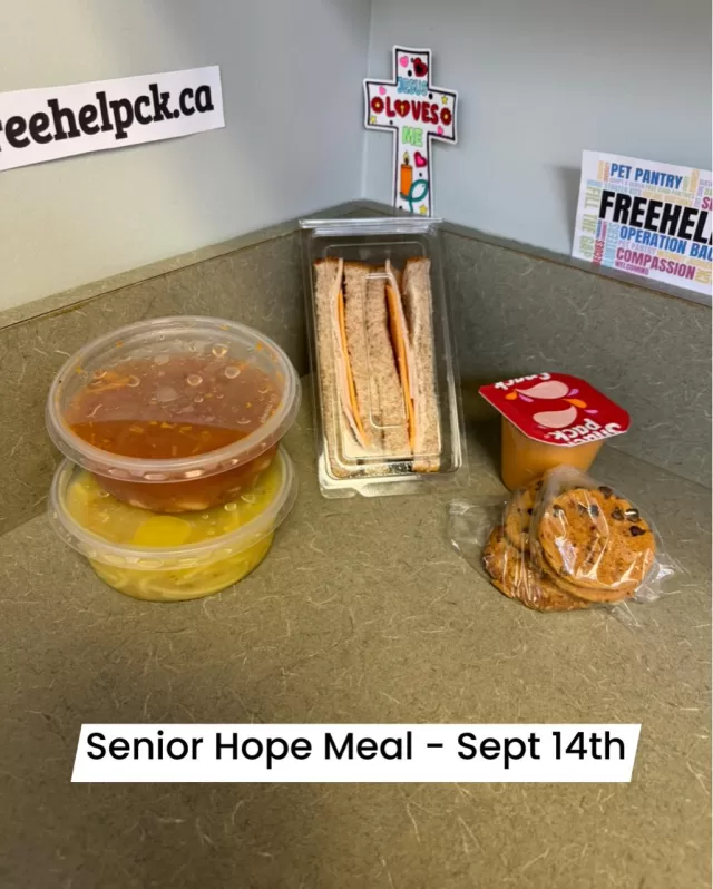 With the chill in the air this morning, who wouldn’t want to warm up with a comforting bowl of soup and a sandwich? 🍲

Today’s FreeHelpCK Senior Hope Meals included:
🥣 A warm bowl of soup
🥪 A fresh sandwich
🍮 Pudding
🍪 Cookies

Our seniors were also blessed with a special little gift today, adding an extra touch of kindness to their delivery. 🎁

Each meal was delivered right to their doors by our incredible FreeHelpCK Volunteers and Community Champion Team.

Sometimes it’s about so much more than a meal, it’s a friendly face at the door, a thoughtful surprise, and a reminder to our seniors that they are thought of, valued, and cared for. ❤️