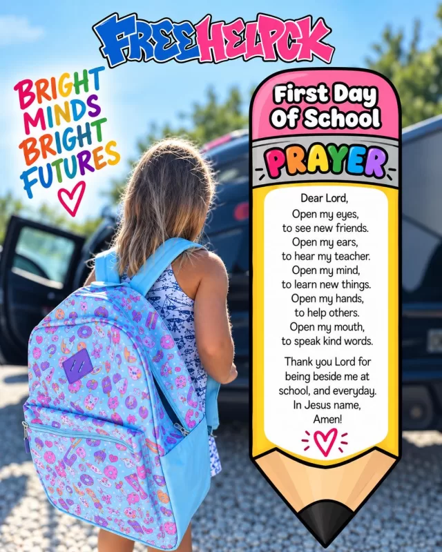 We know the first day back to school can come with some big feelings. ❤️🎒

Whether your little one is starting JK for the very first time or heading into a new grade, there can always be something that leaves them feeling a little nervous or unsure.

So we created this simple First Day of School Pencil Prayer for the kids who might need a little extra encouragement before they walk through those school doors. ✏️🙏

Our prayer is that God calms their worries, takes away their fears and reminds them that He is right beside them every step of the way.

Save it, share it, read it together before school, and then send them off with a big smile knowing they’ve got this, and God’s got them. ❤️📚

Wishing all of our CK students a wonderful first day! 🙏✏️